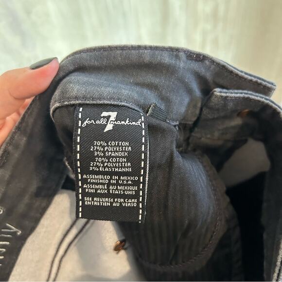 7 For All Mankind High Waist Ankle Skinny Jeans Stretch Washed Black $189 NWT 26 - Picture 10 of 11